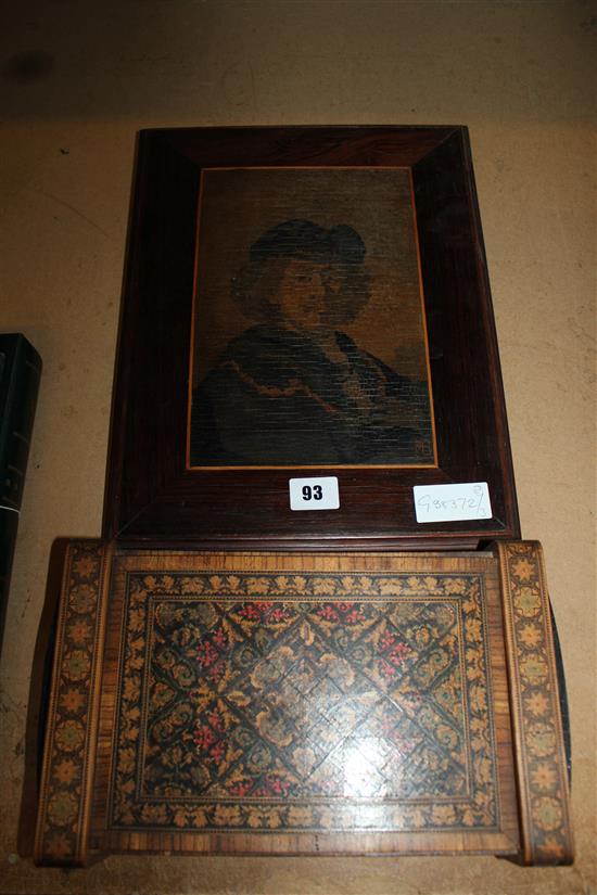Tunbridge ware box & picture
